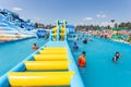 SURAT THANI, THAILAND - JANUARY 2 : The unidentified people in The Pirate water park