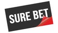 SURE BET text on black red sticker stamp