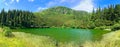 Mountain lake landscape panorama - glacial lake - Sureanu Lake - Bottomless Lake, Alba, Romania - `Switzerland of the East`