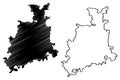 Surendranagar district Gujarat State, Republic of India map vector illustration, scribble sketch Surendranagar map Royalty Free Stock Photo