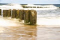 Surf of the Baltic sea long time exposure Royalty Free Stock Photo