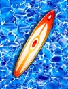 Surfovať doska na modrý voda ilustrácie 