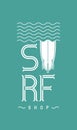 Surf board logo emblem for Surf Shop or Club Logo Design