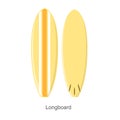 Surf Board Longboard Shape. Vector