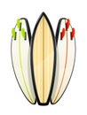 Surf board for sutfing. Sport inventories. Royalty Free Stock Photo