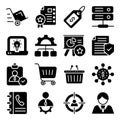 Pack of Business Shopping Glyph Icons