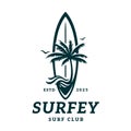Surf club palm beach logo template Royalty Free Stock Photo