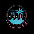 Surf club, summer logo est 1978, creative badge can be used for surf club, shop, t shirt print, emblem, badge, label