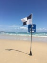 Surf craft flags on an Australian beach