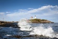 Surf Crashing by Nubble Lighthouse in Maine