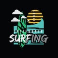 Surf, creative tipography vector illustration for t shirt