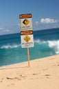 Surf and Currents Warning Sign Royalty Free Stock Photo