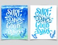 Surf days watercolor greeting cards