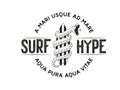 Surf Hype black on white background vector illustration