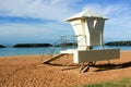 Surf lifeguard tower at Ala Moana Park, Honolulu. Royalty Free Stock Photo