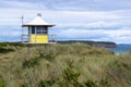 A surf lifesavers tower on the dunes of an Australian surf beach Royalty Free Stock Photo