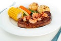 Surf n' Turf meal setting Royalty Free Stock Photo
