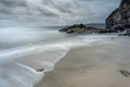 Surf over Sand, Carlyon Bay, Cornwall Royalty Free Stock Photo