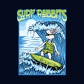 Surf rabbits vector illustration design Royalty Free Stock Photo