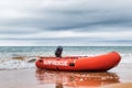 Surf Rescue boat on the beach in Burnie, Tasmania