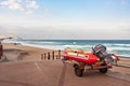 Surf rescue boat on the promenade near the beach at Umhlanga Rocks Royalty Free Stock Photo