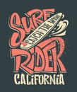 Surf rider print. t-shirt graphic design