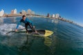 Surf Rider SUP Surfing Wave Durban Royalty Free Stock Photo