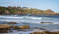 Surf rolling at Coldingham bay on the Scottish Borders, Scotland