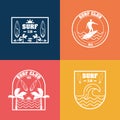 surf sport four icons Royalty Free Stock Photo