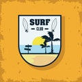 surf sport shield frame Royalty Free Stock Photo