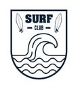 surf sport shield Royalty Free Stock Photo