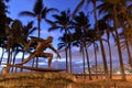 Surf statue on Queen's Beach area of downtown Waikiki Honolulu, Oahu, Hawaii Royalty Free Stock Photo