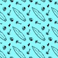 SURF STUFF SEAMLESS PATTERN BLUE