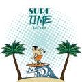 Surf time theme poster Royalty Free Stock Photo