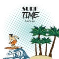 Surf time theme poster