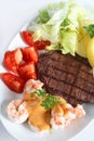 Surf and turf meal Royalty Free Stock Photo