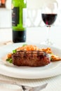 Surf and turf with wine Royalty Free Stock Photo