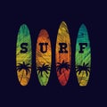 Surf typography poster. Concept for print production.