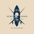surf vintage logo, icon and symbol, vector illustration design Royalty Free Stock Photo