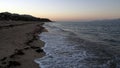 Surf waves on a sandy beach, El Sargento, BCS, Mexico Royalty Free Stock Photo