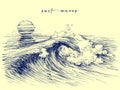 Surf waves. Sea waves graphic