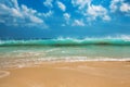 Surf waves and turqoise water Royalty Free Stock Photo