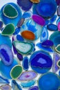 Surface of agate stones in blue and green colors.slices of natural stone .Texture of natural stone agate.blue Agate Royalty Free Stock Photo