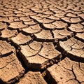 Surface appears dry and sunbaked, with deep crevices highlighting Royalty Free Stock Photo