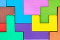 Surface of assembled puzzle from wood pentominoes Royalty Free Stock Photo