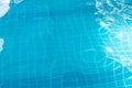 Surface of blue swimming pool background. Abstract beautiful ripple wave water in swimming pool Royalty Free Stock Photo