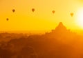 Blurry beautiful Hot air balloon at sunrise , Bagan , Myanmar Royalty Free Stock Photo