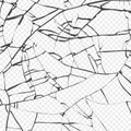 Surface of broken glass texture. Sketch shattered or crushed glass effect. Vector isolated on transparent background Royalty Free Stock Photo