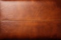 surface brown genuine leather texture with a seam in the middle, grunge background Royalty Free Stock Photo