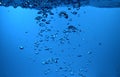 Surface Bubbles under Blue water background